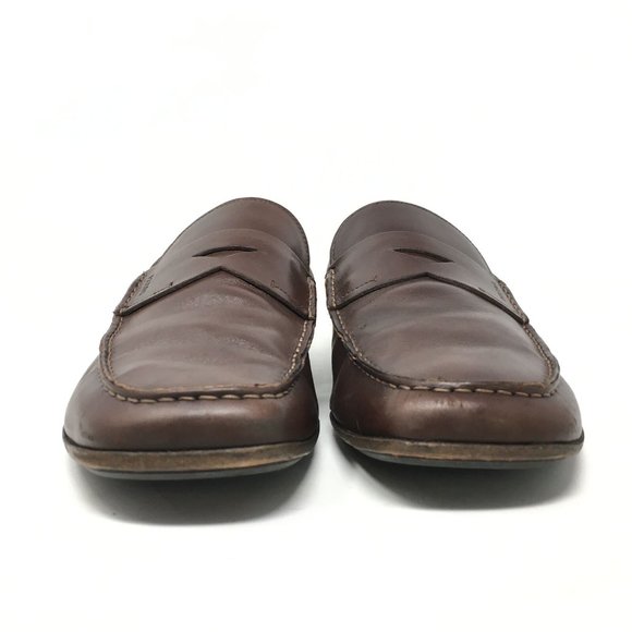 Men\'s Prada Slip On Penny Loafers Dress Shoes Size 8 UK/9 US Brown Leather main image 8